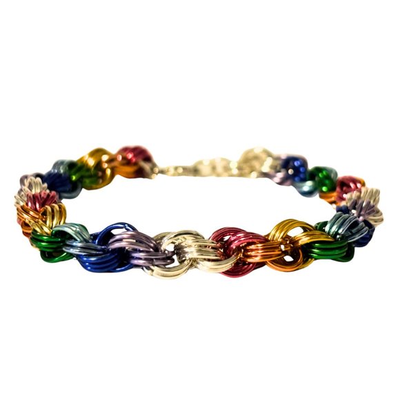 Rainbow Pride Byzantine Bracelet - Picture 1 of 4